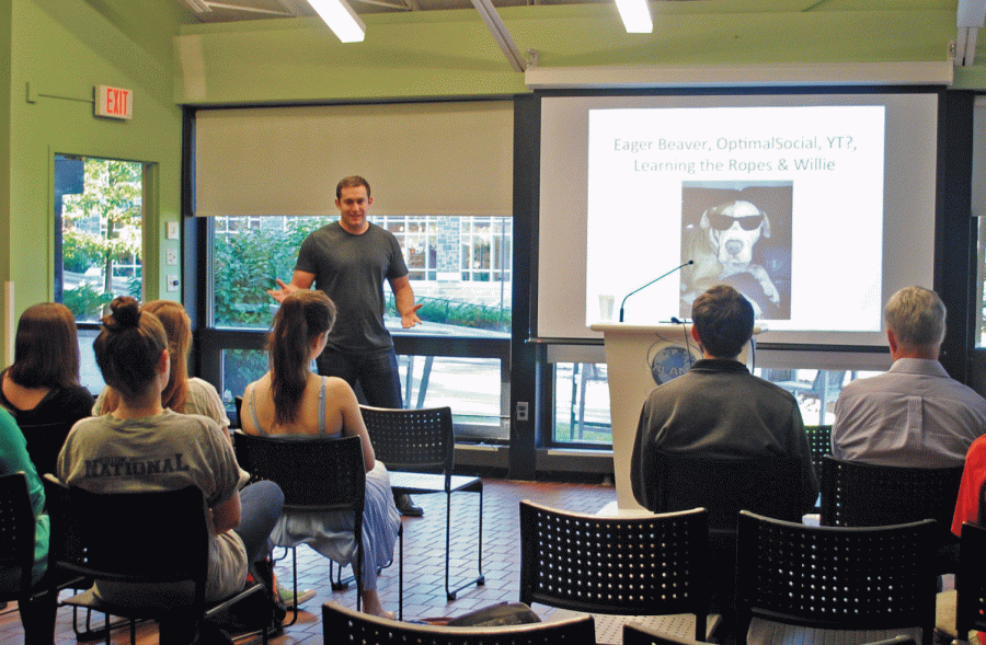 Successful summit series:  Charlie Lambropoulos  ‘07 returns to campus to provide insight on entrepreneurship. 