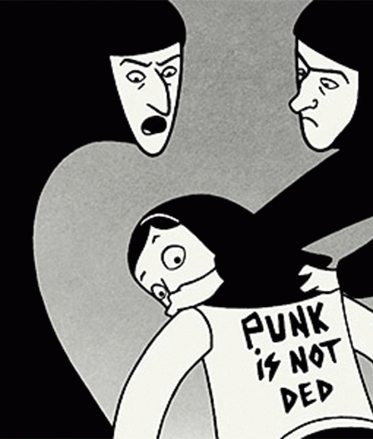 PUNK IS NOT DED: The film juxtraposes grave problems with a cartoon style.  