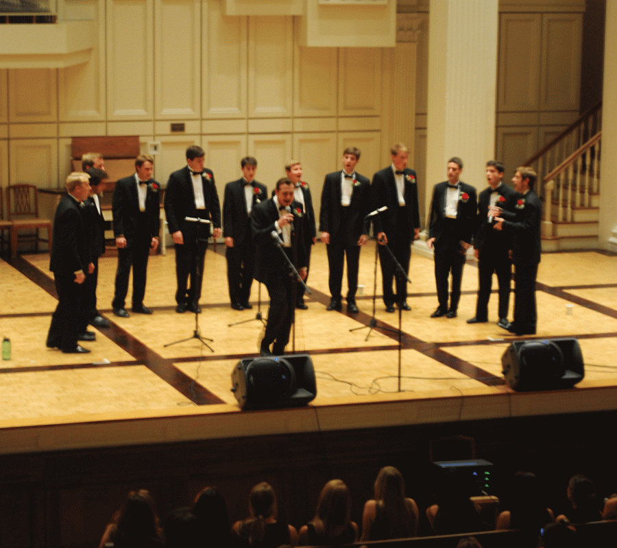 A CAPELLA COLLABORATION: The Colgate Thirteen enjoyed the opportunity to watch their peers perform. 