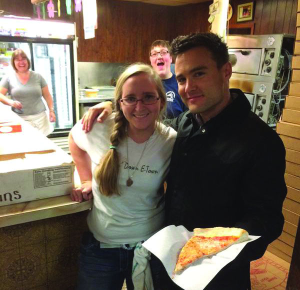 Comedian Rob Belushi enjoyed a late night trip to New York Pizzeria while at Colgate.