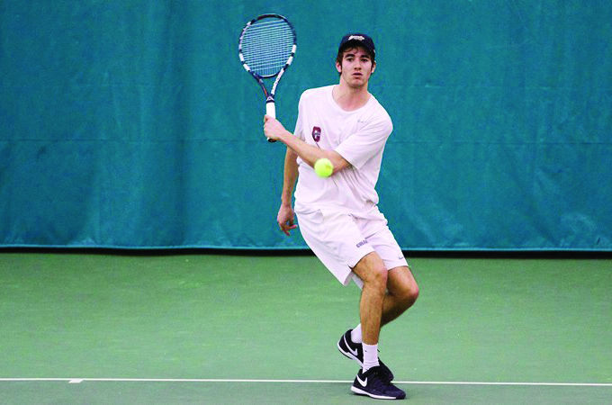 Junior+Bobby+Alter%2C+along+with+his+doubles+partner+senior+captain+Nick+Laub%2C+led+the+Raiders+to+a+decisive+4-1+victory+over+Bucknell+with+their+doubles+win.