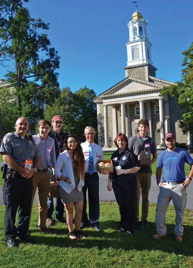 Campus Safety Staff interacted with Students on the Academic Quad.