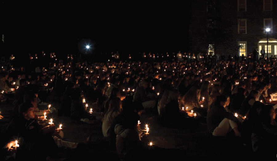 On+the+anniversary+of+the+plane+crash+that+claimed+the+lives+of+first-years+Ryan+Adams+and+Carey+Depuy%2C+the+greater+Colgate+community+gathered+in+the+Colgate+Memorial+Chapel+to+pay+tribute+to+their+lives.