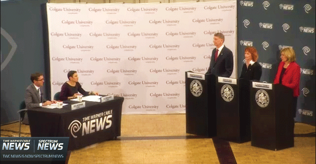 The three candidates for the open congressional seat in New York’s 22nd district met at Colgate for the third and final congressional debate.