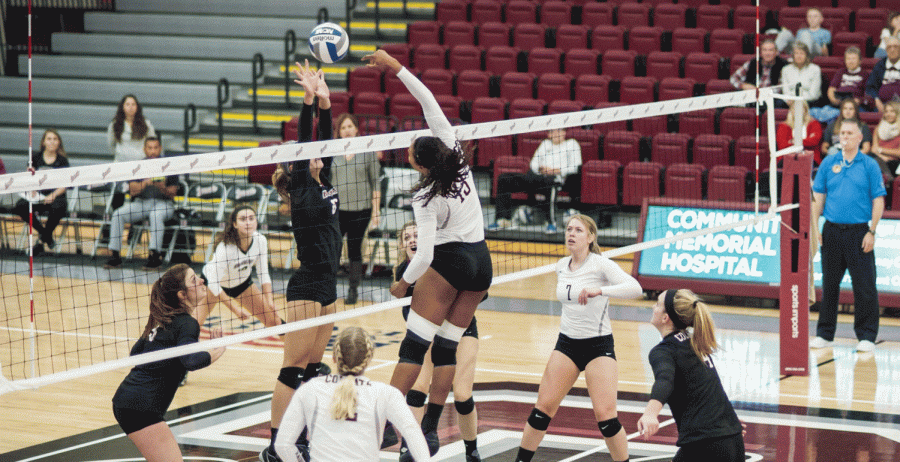 Sophomore middle-blocker Jaelah Hutchison provided a spark for the Raiders’ attack in their victory against Lafayette this past weekend, recording ten kills and four blocks in their final regular season matchup.