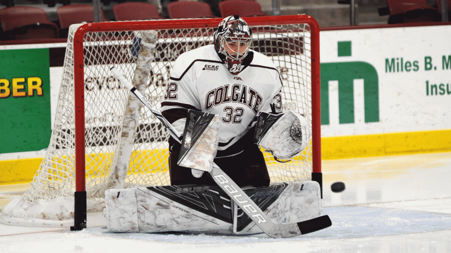 Colton Point stood tall in front of the puck, tallying 39 saves during the contest against the number 17 ranked St. Lawrence. His effort helped the Raiders hold off the Saints in a 1-1 tie last Saturday.
