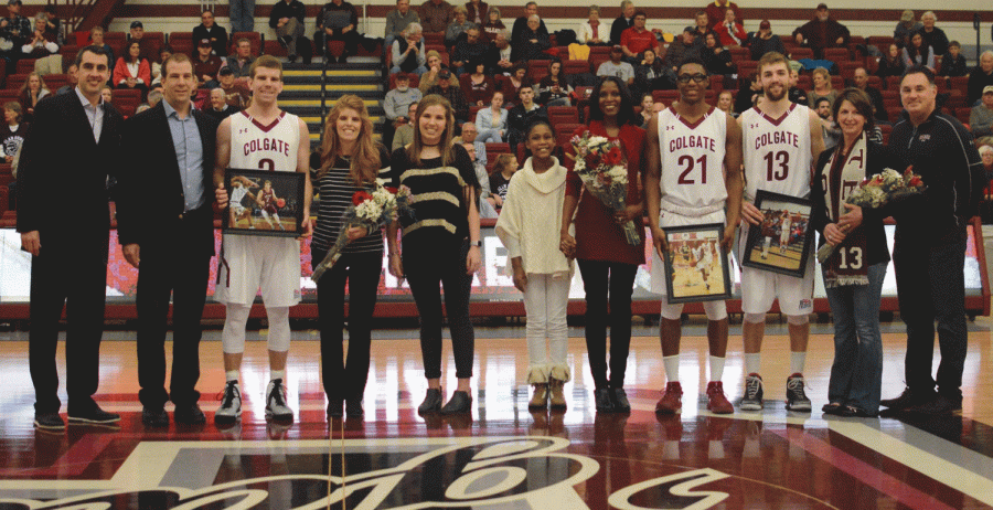 The men’s basketball team celebrated their three graduating seniors this past Saturday before their last regular season game against Lafayette; unfortunately, the Raiders were unable to get a win on this historic night. 