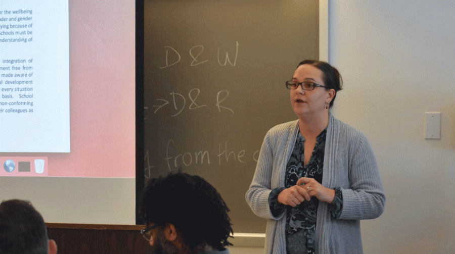 Professor Woolley (above) reflects on her research about Transgender Rights in NYC Public Schools. The NYC Department of Education recently changed its policies regarding transgender students.  