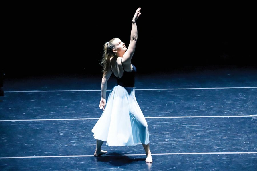Senior Lindsey Derbyshire dances with passion in one of her last performances at Colgate.