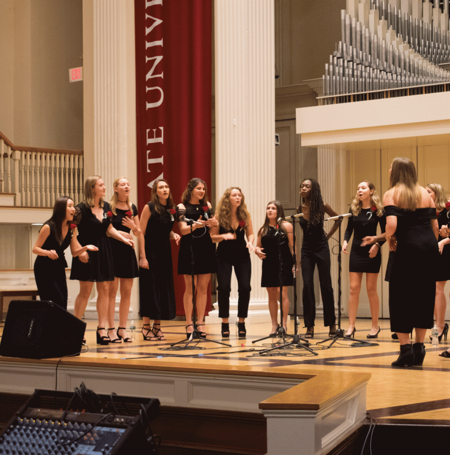 The Swinging Gates showcased their seniors in the first half of their fall performance alongside The Colgate 13.