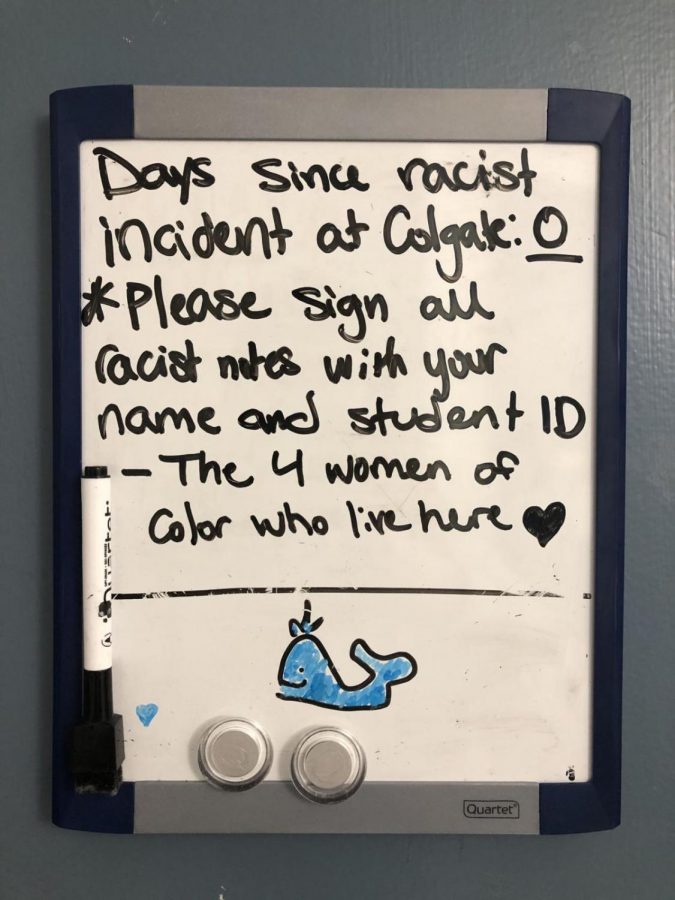Racist Message Written on Dorm Whiteboard