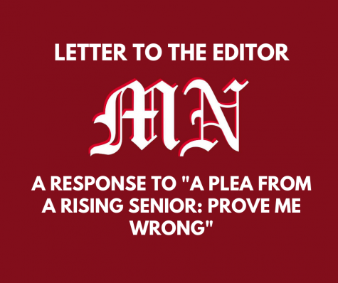 Letter to the Editor: A Response to “A Plea From a Rising Senior: Prove me Wrong”