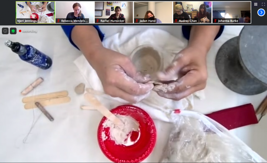 Students Join Acclaimed Native American Artist Diane Schenandoah for a Virtual Clay Hand-Building Workshop