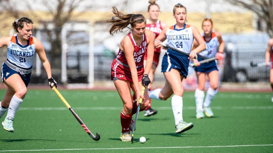 POISED FOR SUCCESS: Forward Taylor Casamassa has lifted Colgate field hockey with
veteran leadership and positive energy, leading the Raiders through their 2021 season.