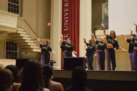 DIVERSITY IN DANCE: DDT performs at the chapel as part of Dancefest. Multiple dance groups at Colgate performed a variety of dances for students, faculty and community members.