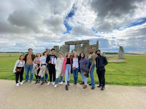 LONDON LEARNING: Students participating in the Fall 2021 London Study Group pose for a group photo on an excursion to Stonehenge.
