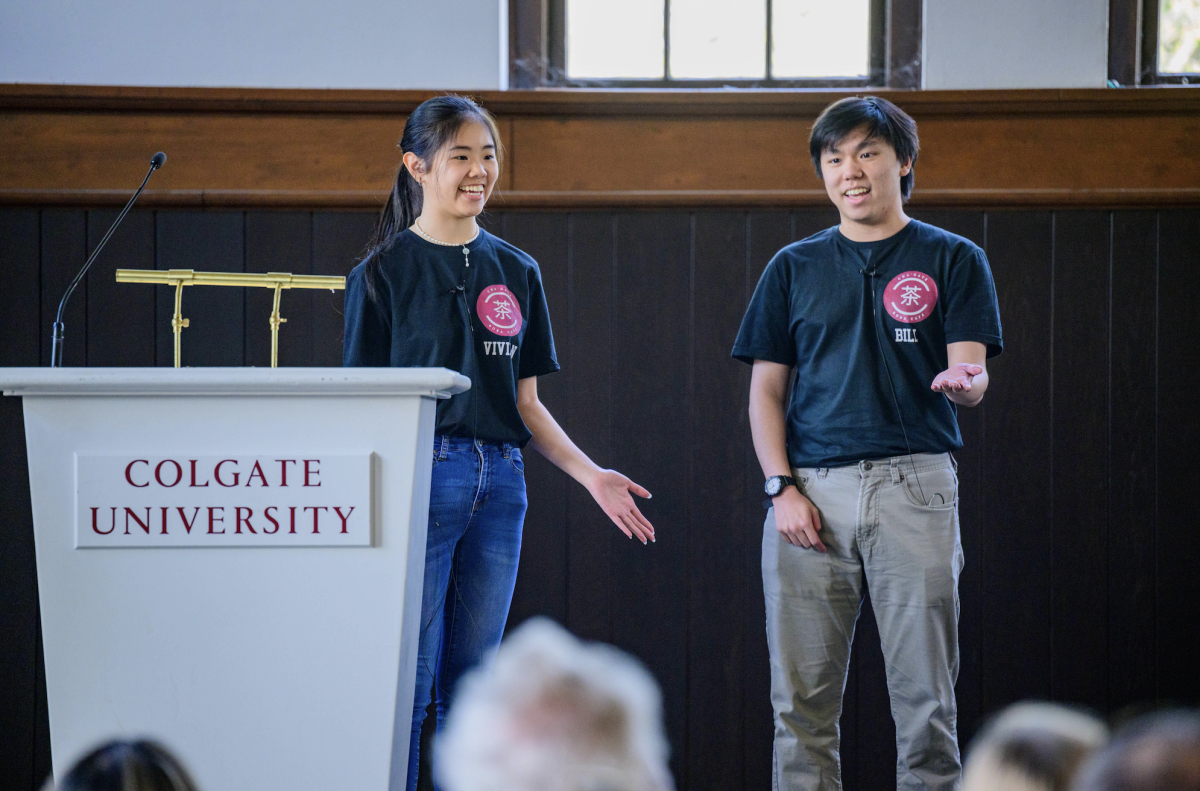 MEETING STUDENT DEMAND: Luo and Jiang, both sophomores, realized there was a high demand for bubble tea in Hamilton but no local shops, leading them to start ChaGate.