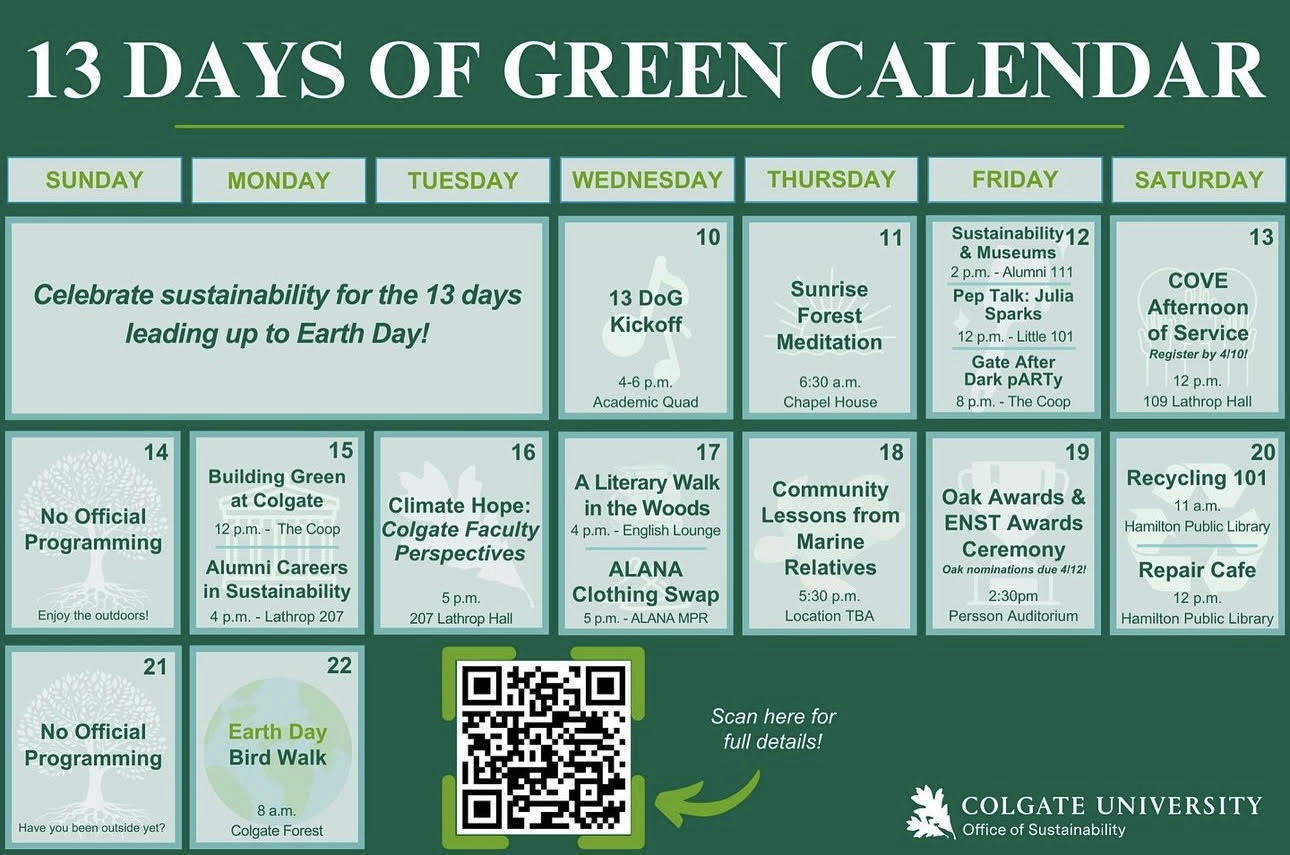 Office of Sustainability Celebrates Earth Day With 13 Days of Green