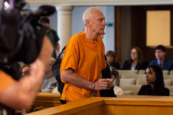 Burt Marshall, 74, files into Madison County courtroom to receive his sentencing.